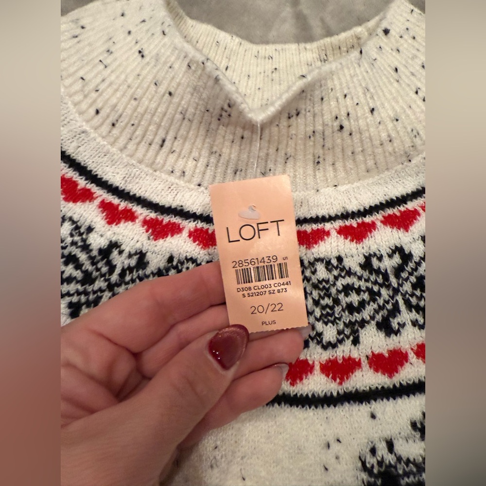 Loft Plus Size Holiday Fairisle Sweater Sz 20-22 / 2XL - New! - Picture 4 of 7